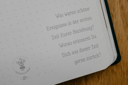 Das Strauß & Fliege Notizbuch für Eure freie Trauung