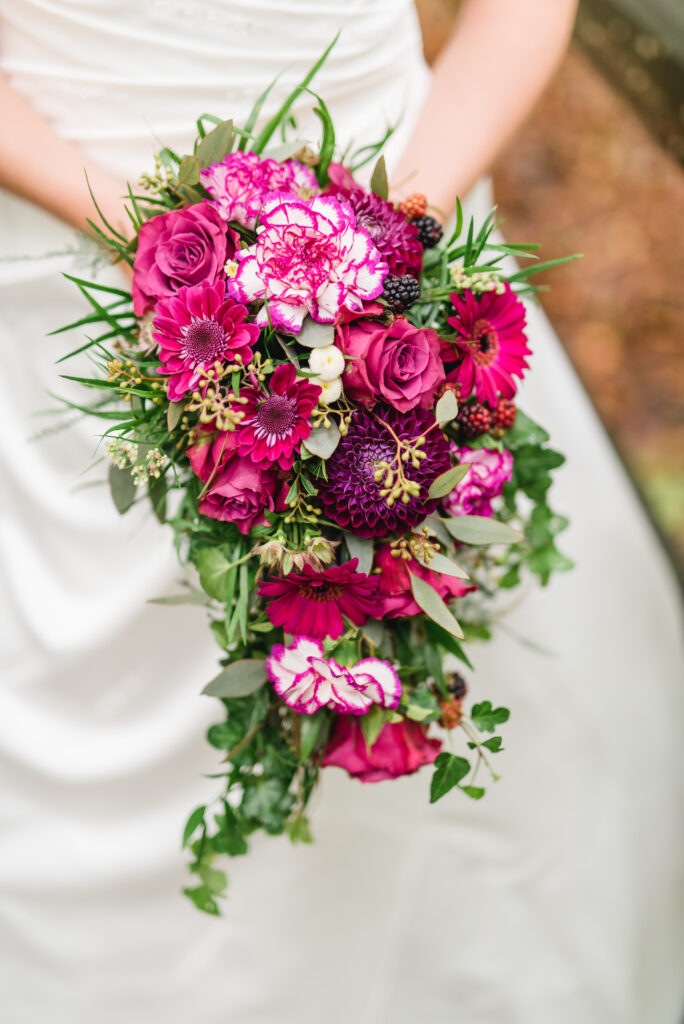 Brautstrauß pink | Blumenstrauß Hochzeit | Strauß & Fliege