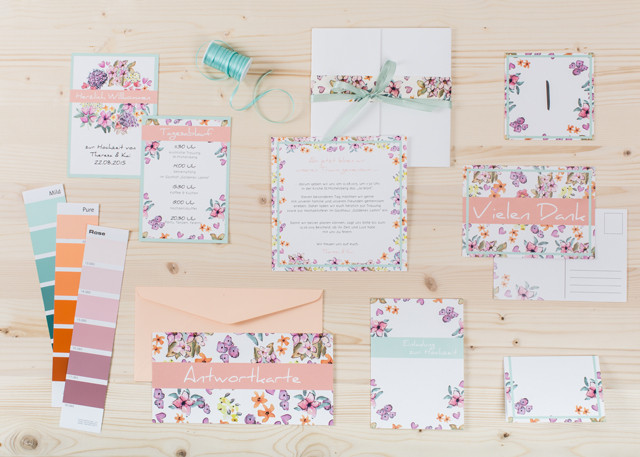 Hochzeit Papeterie Dekoration DIY | Basteln Malen Material | Strauß & Fliege