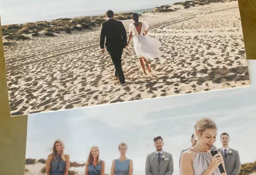 Freie Trauung am Strand von Portugal | Traurednerin Carola Viktoria | Strauß & Fliege